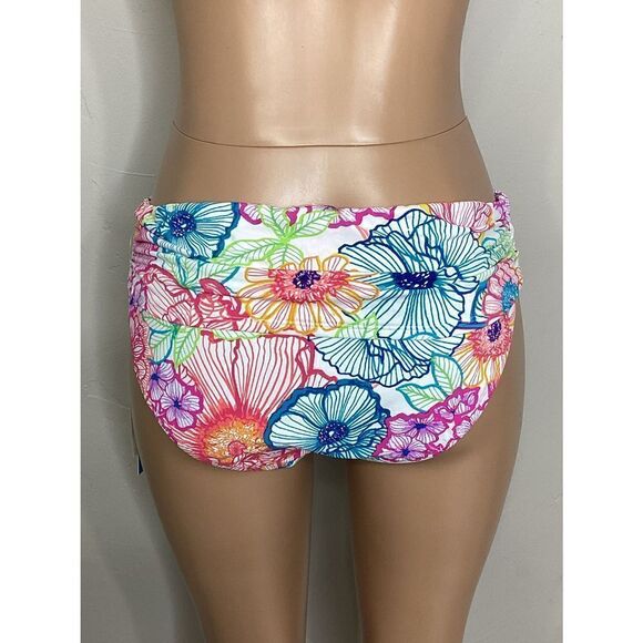 New. Blue Rod Beattie floral sarong bikini bottoms. - Picture 5 of 9